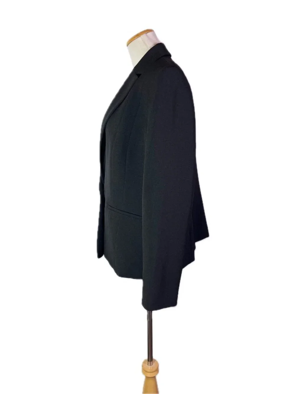Kasper Size 16 Black Blazer Suit Jacket Button-Front Classic